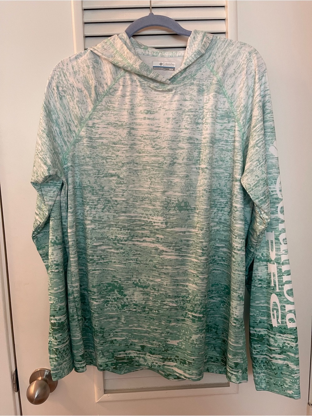 Columbia Women's Seafoam Green Marbled Hooded Performance Pullover
